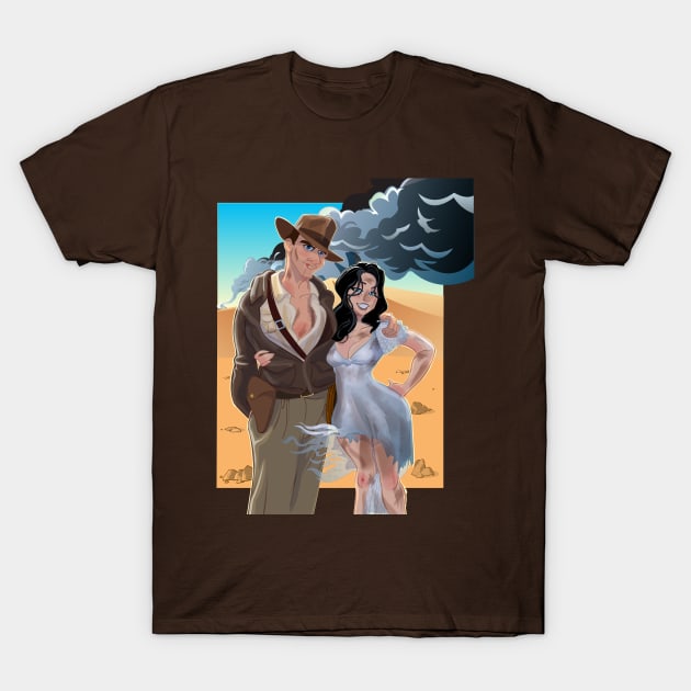 Indiana Jones and Marion Ark Searching T-Shirt by Dan Almanzar / Wonka1701